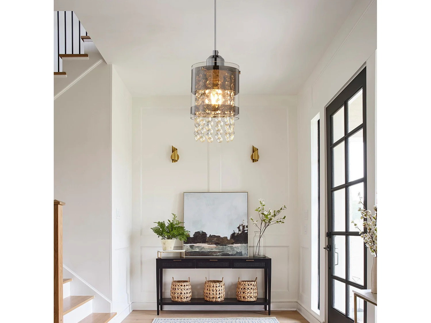 NETTLIFE Hanglamp E27 fitting  eettafel hanglamp 150CM Max in hoogte verstelbaar ontwerp kristallen hanglamp glazen hanglamp