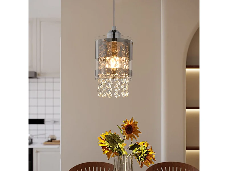 NETTLIFE Hanglamp E27 fitting  eettafel hanglamp 150CM Max in hoogte verstelbaar ontwerp kristallen hanglamp glazen hanglamp