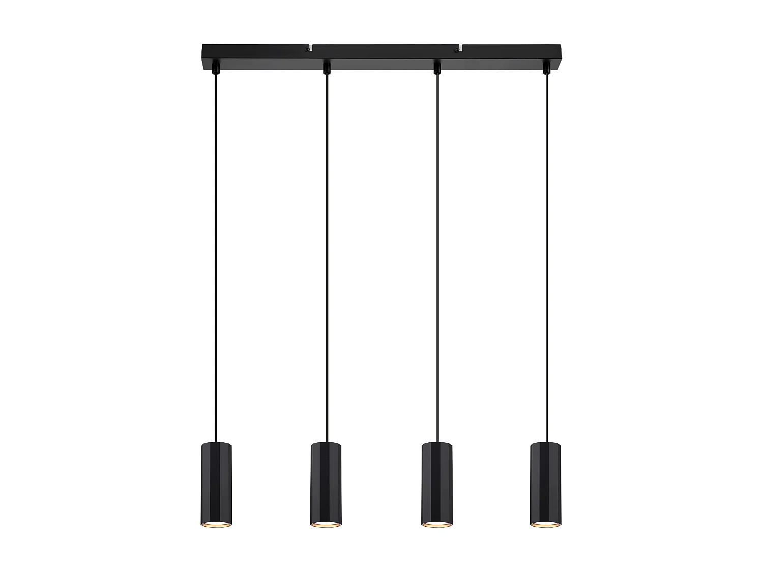 NETTLIFE Suspension métal noir diamètre 60 cm GU10 4 flammes salon industriel salle à manger lampe moderne pour intérieur cuisine chambre