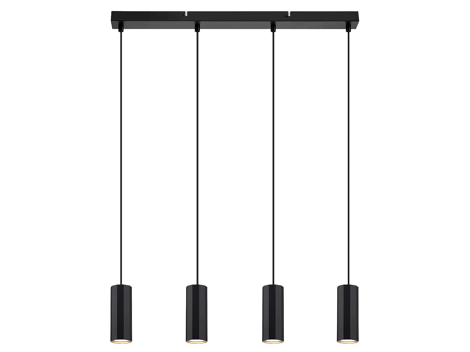 Nettlife Suspension métal noir diamètre 60 cm GU10 4 flammes salon industriel salle à manger lampe moderne pour intérieur cuisine chambre – Design moderne