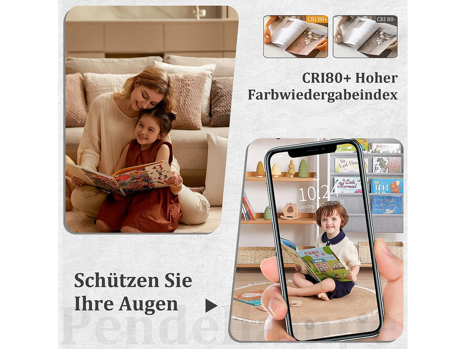 NETTLIFE LED-Pendelleuchte, Durchmesser 50 cm, 55 W, weißes Eisen, Esstisch, dimmbar, moderne Esstischlampe mit Fernbedienung für Wohnzimmer, Schlafzimmer, Küche