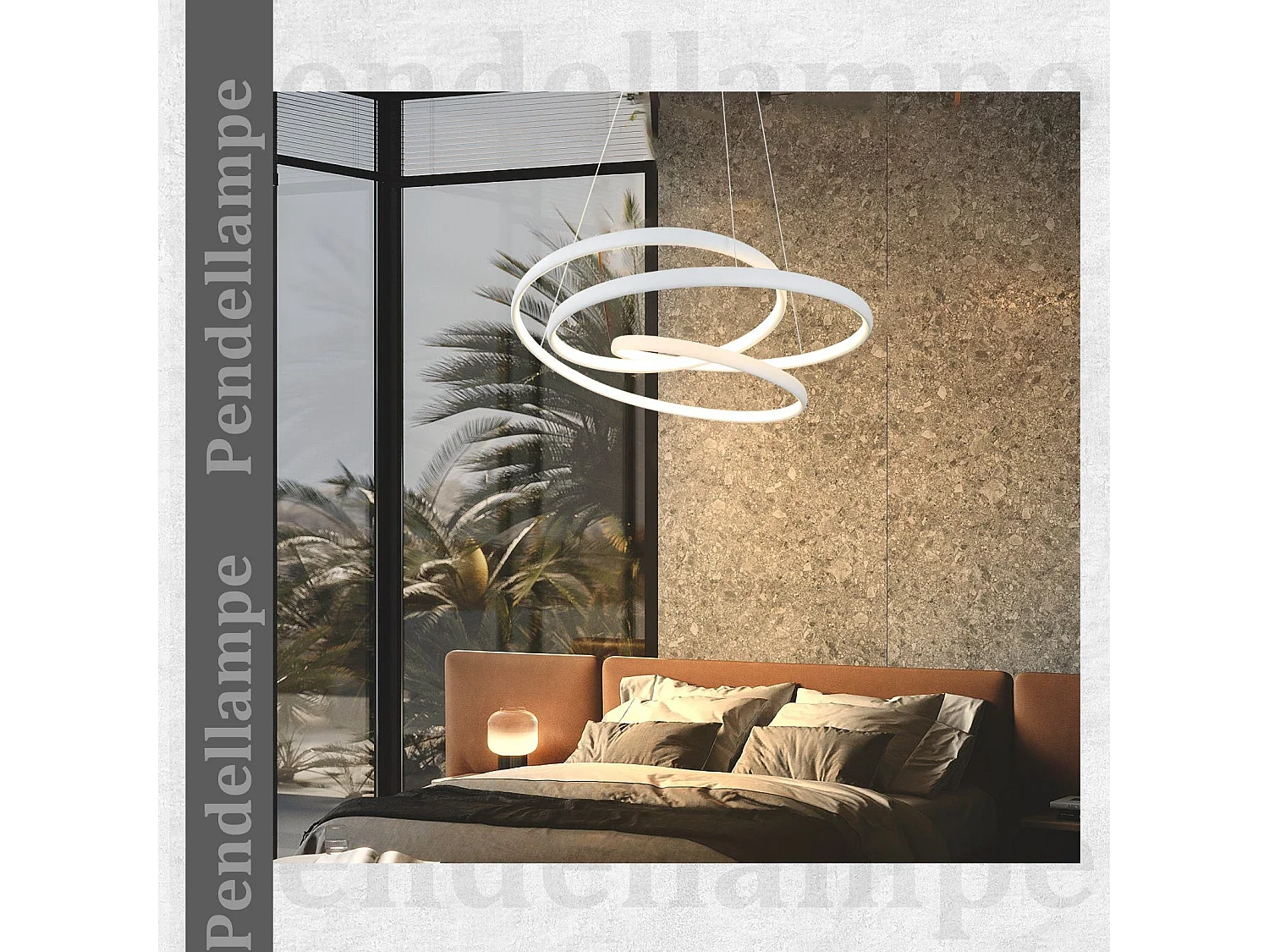 NETTLIFE LED-Pendelleuchte, Durchmesser 50 cm, 55 W, weißes Eisen, Esstisch, dimmbar, moderne Esstischlampe mit Fernbedienung für Wohnzimmer, Schlafzimmer, Küche