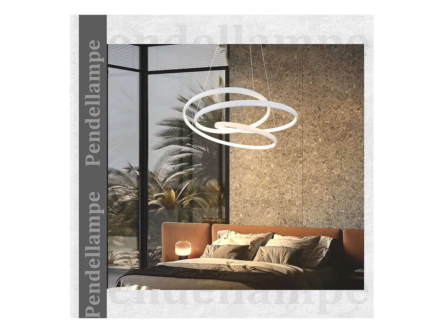 NETTLIFE Lámpara Colgante LED Diam.50CM 55W Mesa de de Hierro Blanco Lámpara de Mesa de Moderna Regulable con Control Remoto para  Dormitorio