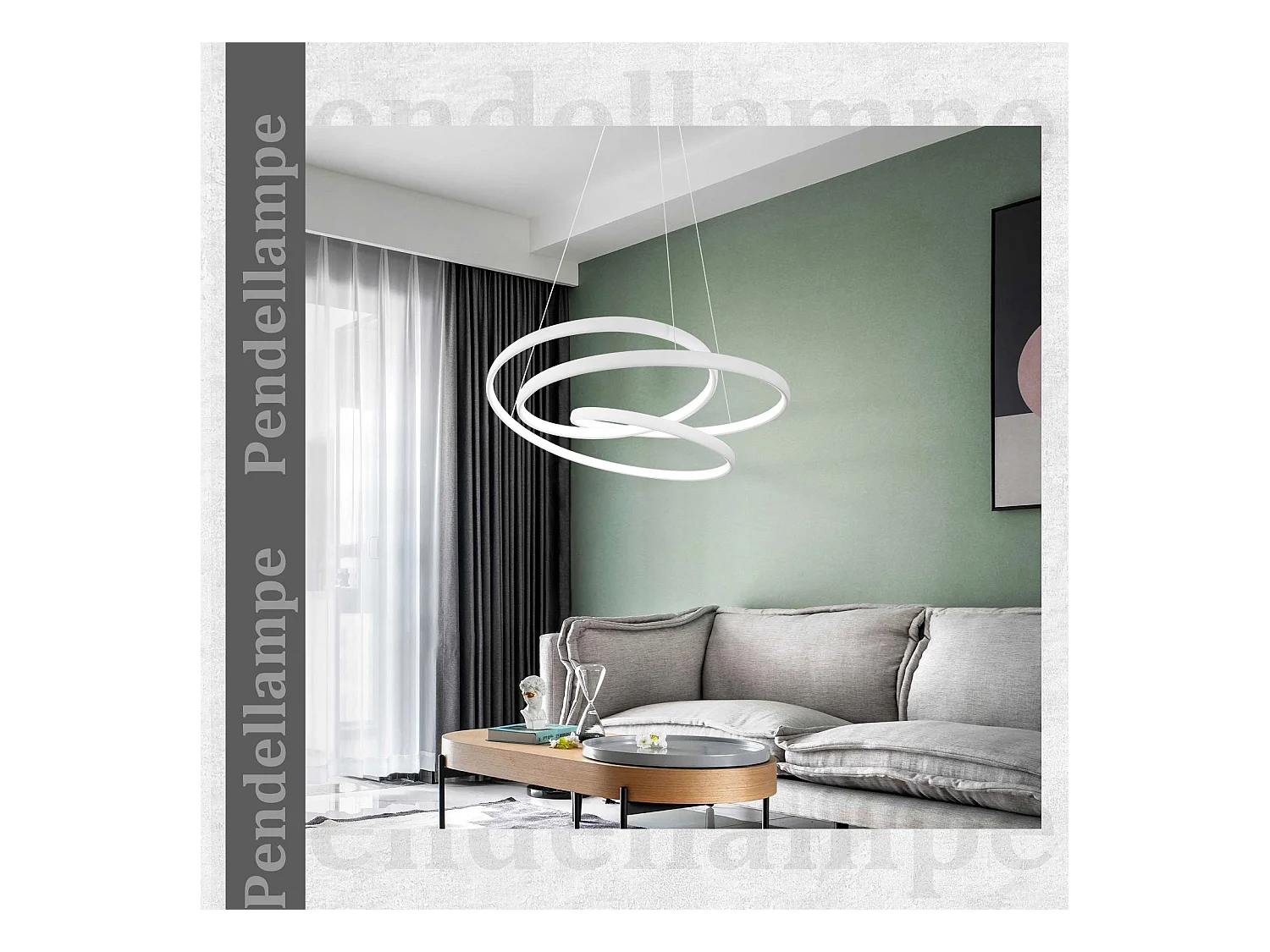 NETTLIFE Lámpara Colgante LED Diam.50CM 55W Mesa de de Hierro Blanco Lámpara de Mesa de Moderna Regulable con Control Remoto para  Dormitorio