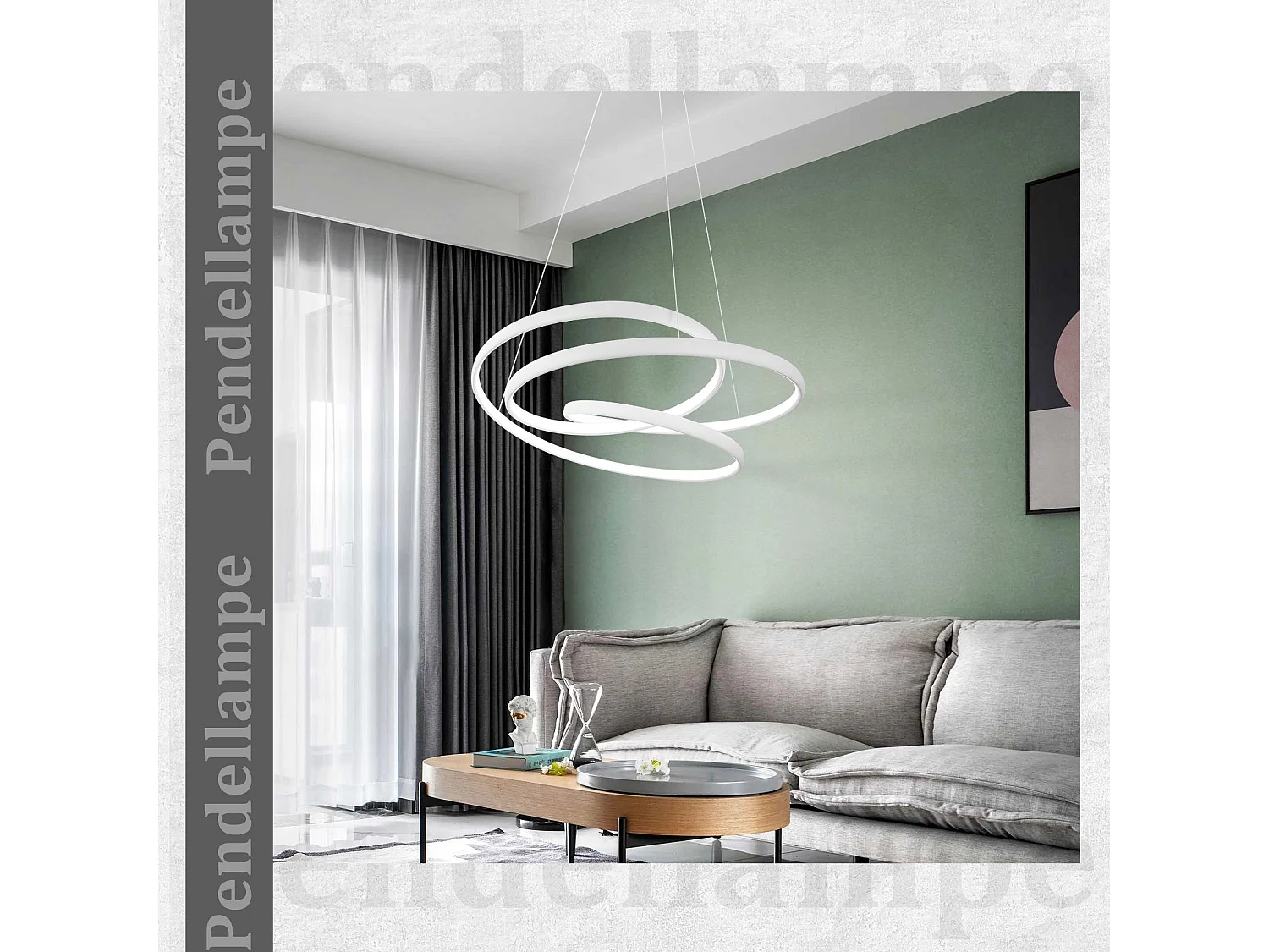 NETTLIFE LED Hanglamp - wit - 3000-6500K dimbaar - 55W eettafel lamp - moderne eetkamerlamp 50CM - met afstandsbediening - voor woonkamer | slaapkamer | keuken