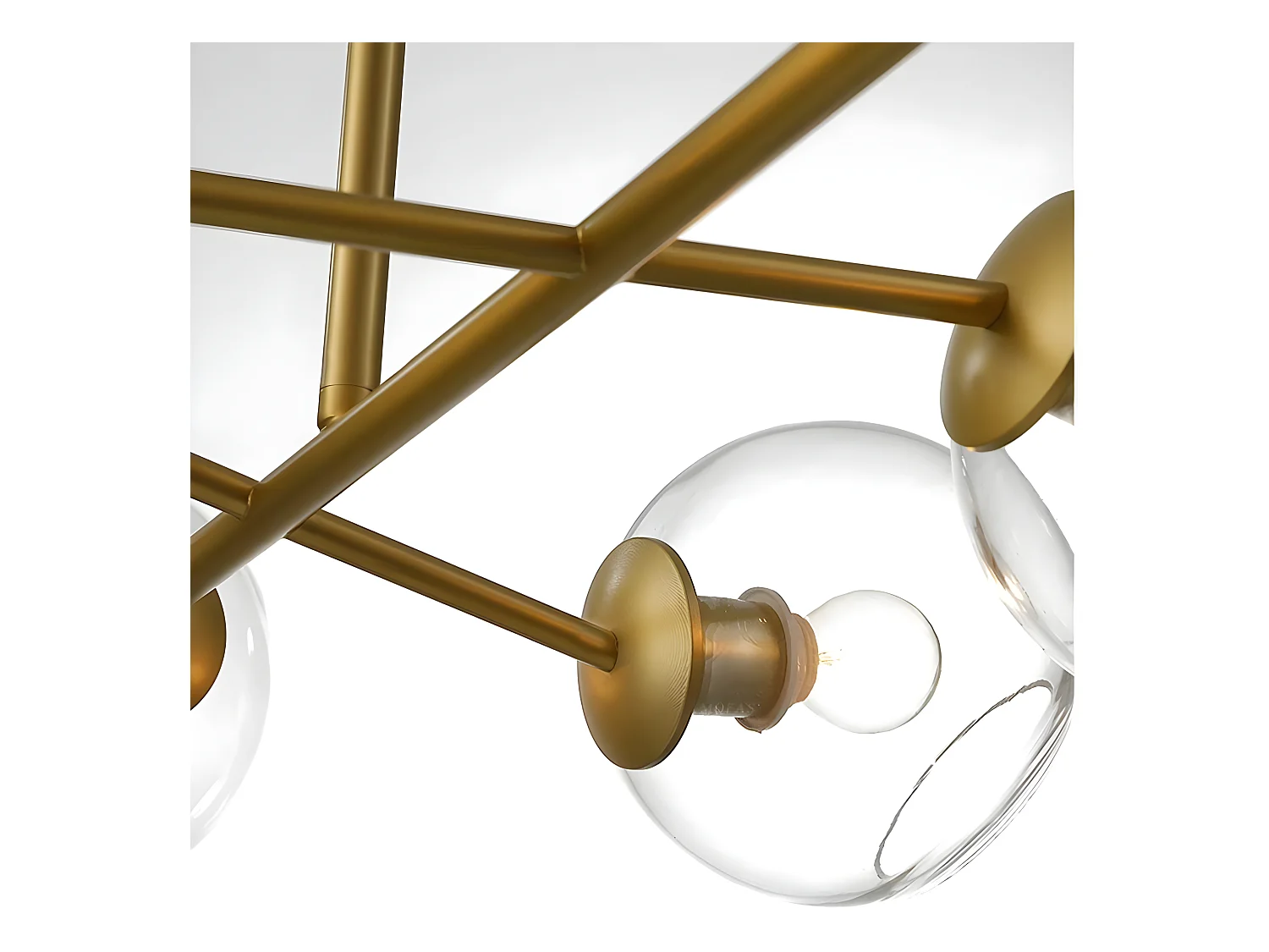 NETTLIFE Suspension LED en verre Diam.105 cm E27 avec 8 ampoules boule lumineuse lustre LED lampe de salon chambre lumière éclairage intérieur