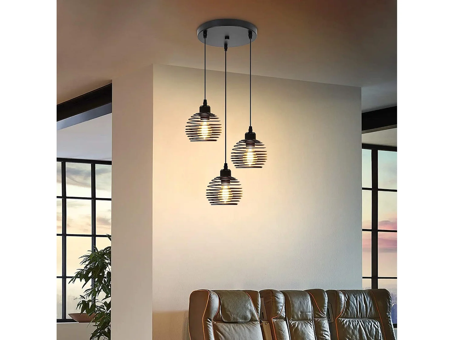 NETTLIFE Suspension Noir Métal Diam.30cm E27 Vintage Rétro Cuisine Industrielle Suspension pour à Manger Salon Étude Bureau Restaurant