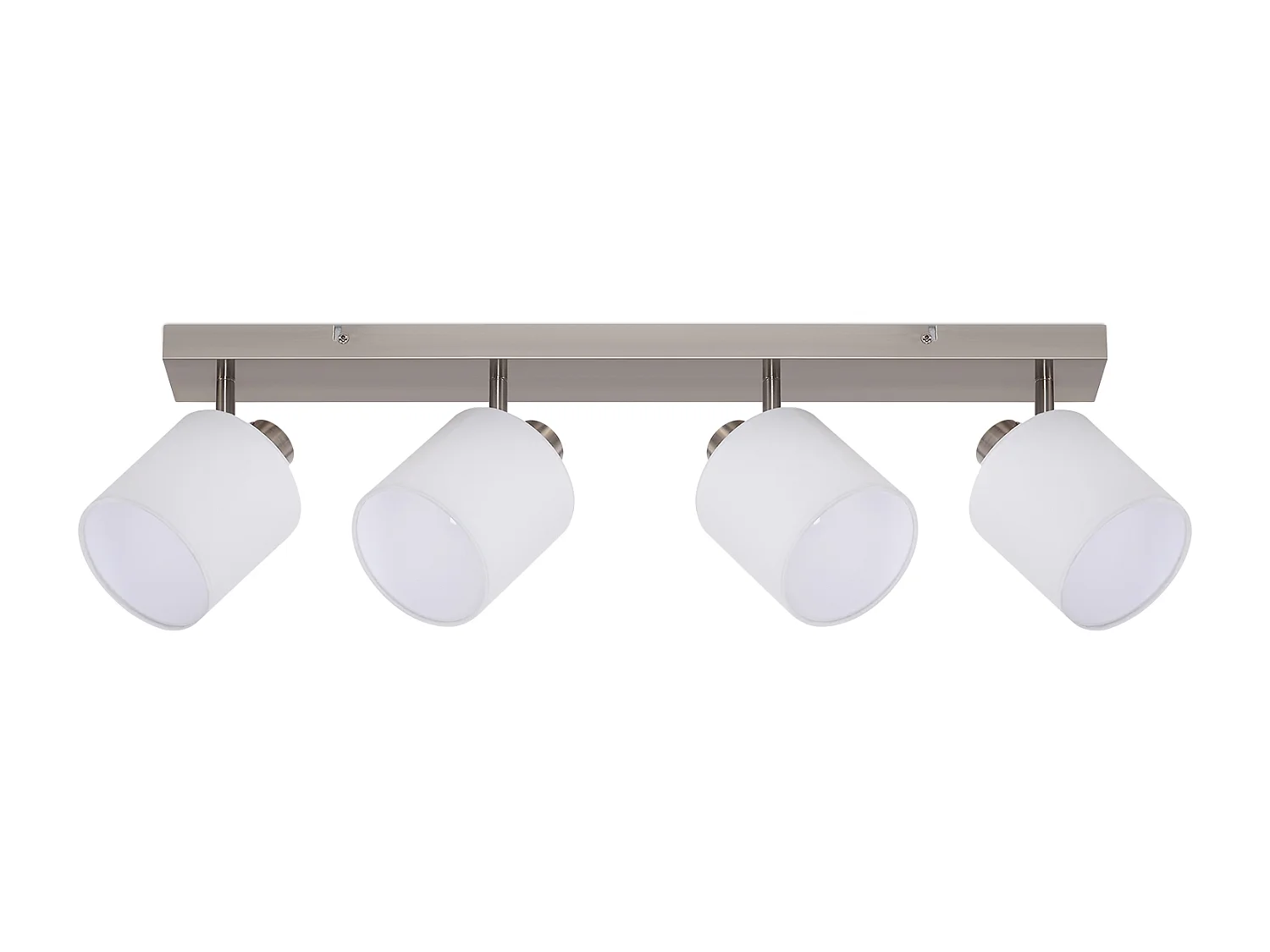 NETTLIFE 4 Spots de plafond salon moderne E14 argent pivotant à 350°MAX.25W lampe écran en tissu pour chambre cuisine couloir (sans ampoule)