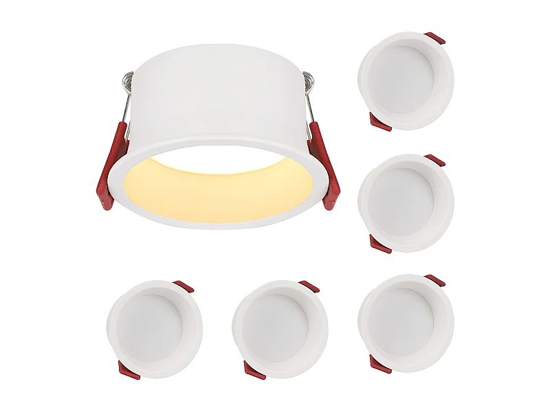 5 LED Einbaustrahler Warmweiß 3000K für Bad Wohnzimmer Küche IP44 5W