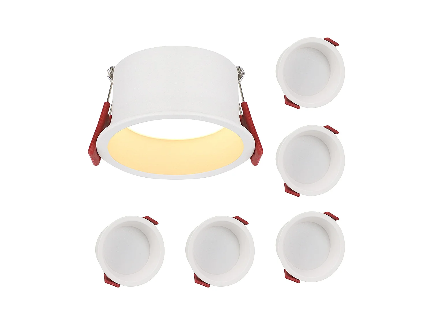 NETTLIFE 5 Spots encastrables LED blanc chaud 3000 K pour salle de bain salon cuisine couloir bureau salle à manger IP44 5W