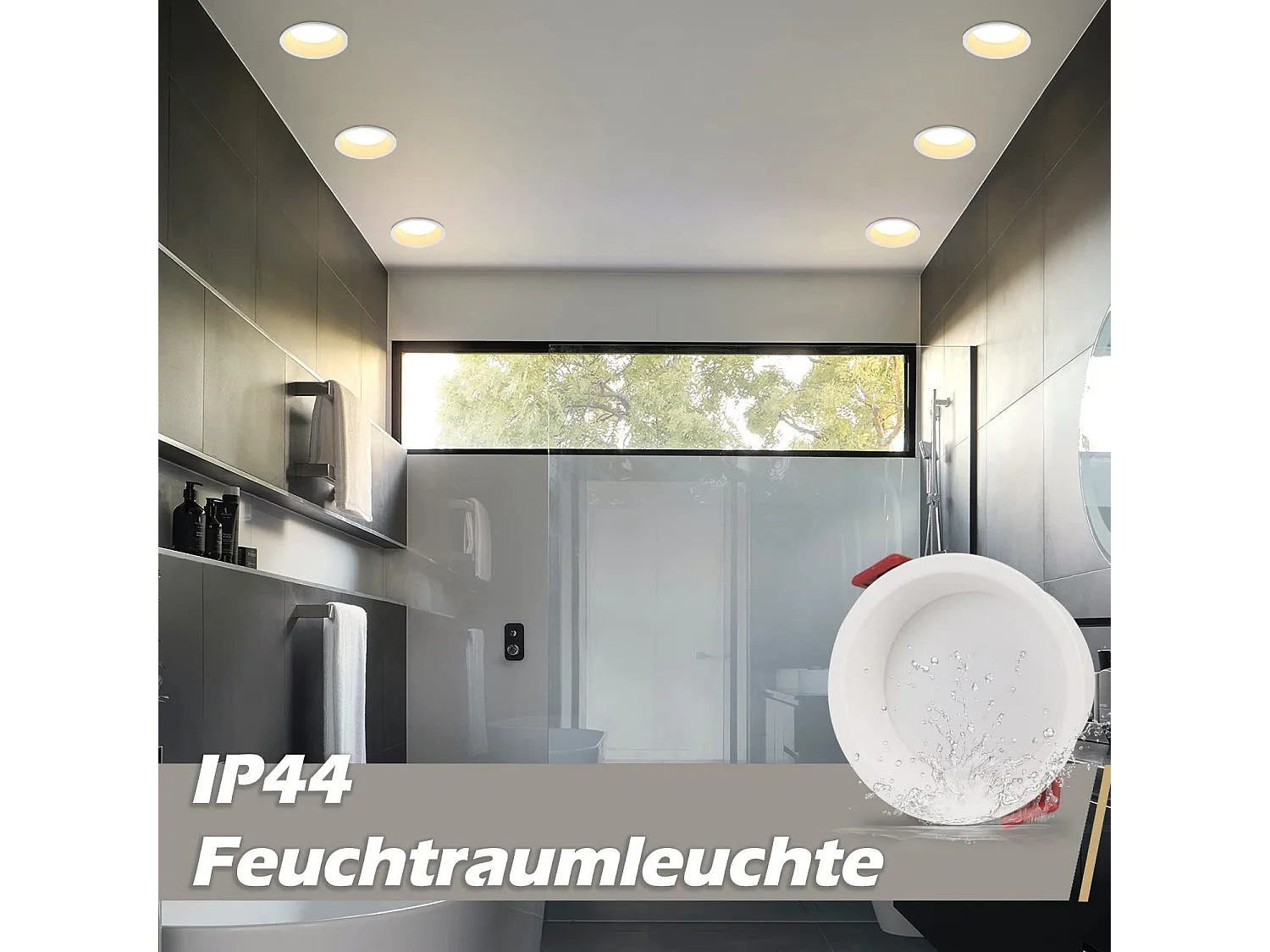 NETTLIFE 5 Spots encastrables LED blanc chaud 3000 K pour salle de bain salon cuisine couloir bureau salle à manger IP44 5W