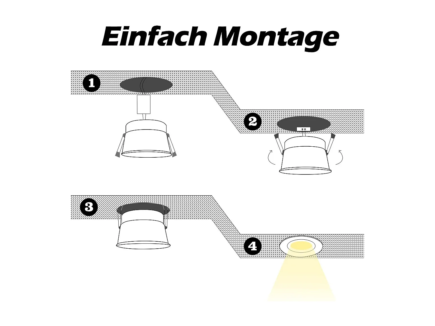 NETTLIFE 5 Spots encastrables LED blanc chaud 3000 K pour salle de bain salon cuisine couloir bureau salle à manger IP44 5W