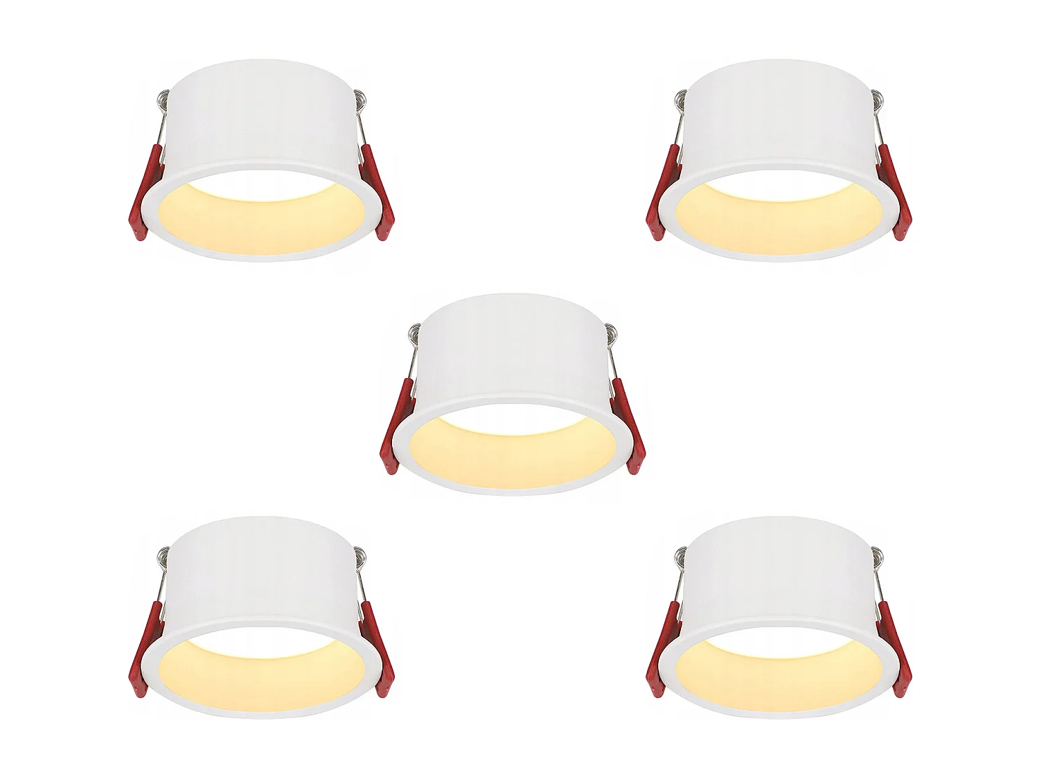 NETTLIFE 5 Spots encastrables LED blanc chaud 3000 K pour salle de bain salon cuisine couloir bureau salle à manger IP44 5W