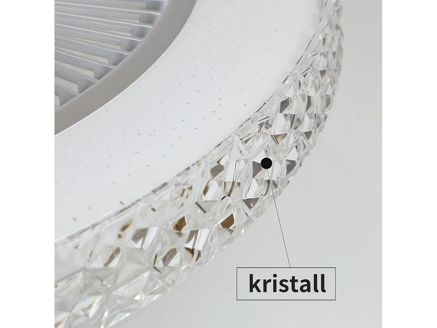 NETTLIFE Ventilateur de plafond avec éclairage LED et télécommande - Silencieux, 48.5CM, gradable, fonction timer, design cristal pour salon/chambre