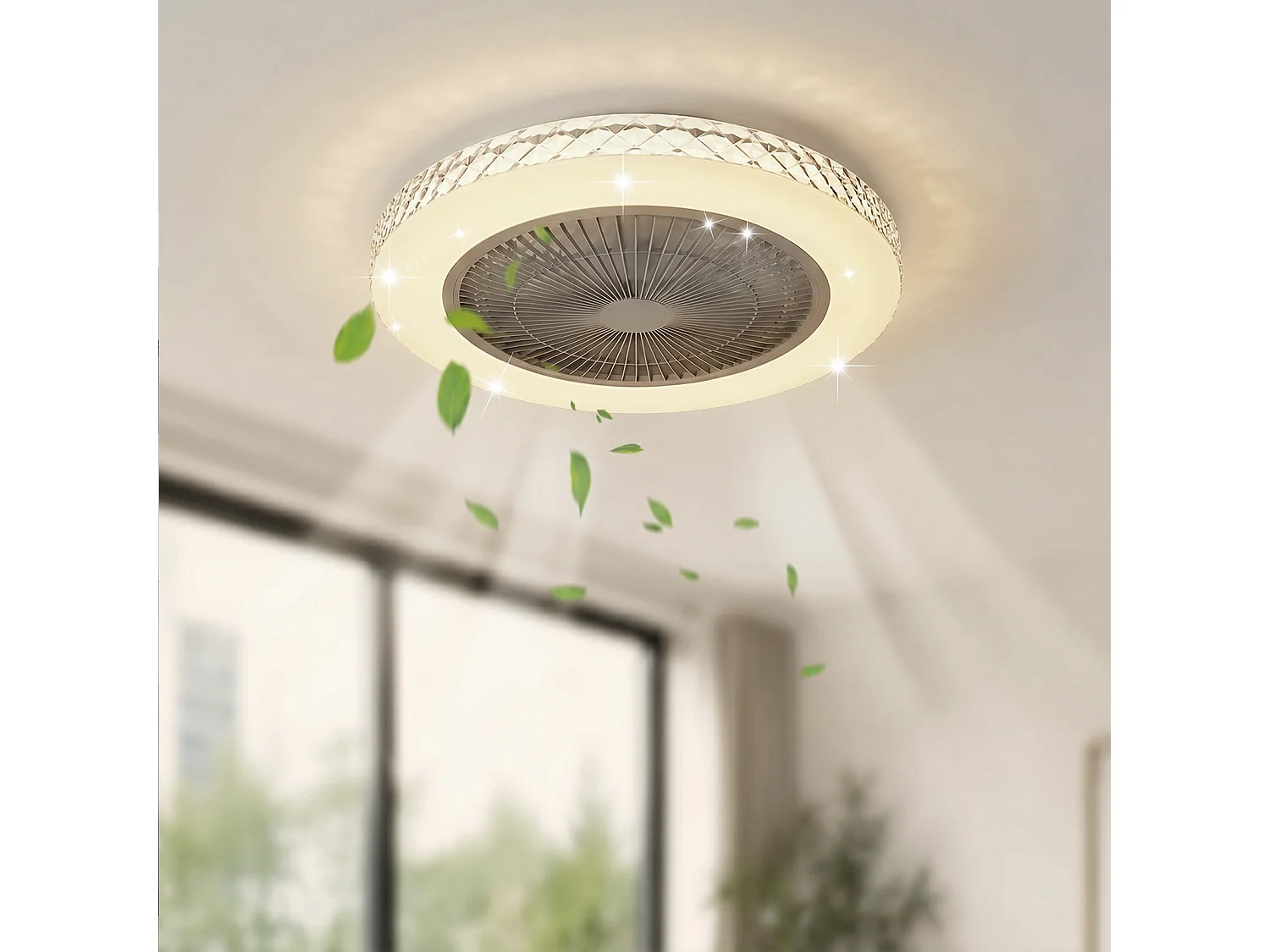 Deckenventilator mit LED-Beleuchtung, Fernbedienung, leise, Timerfunktion