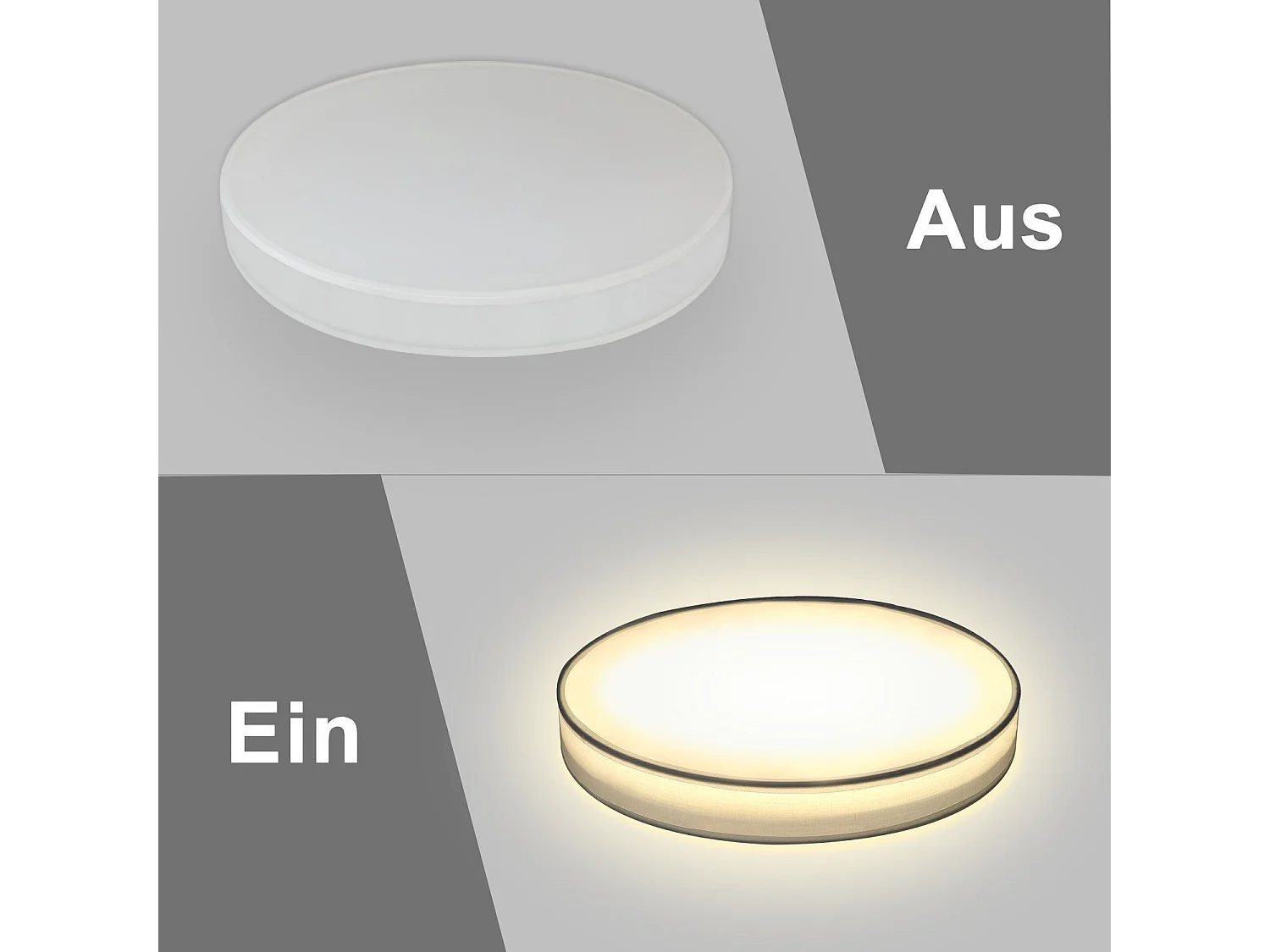 NETTLIFE Plafonnier LED Rond Blanc 30CM Moderne 12W avec Abat-Jour en Tissu 3000K Blanc Chaud pour Salon Chambre