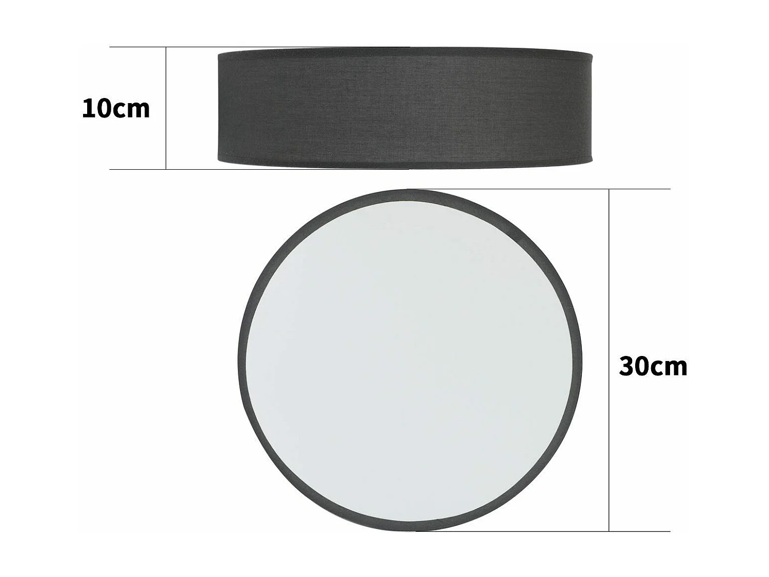 NETTLIFE lampa sufitowa 30CM E27 okrągła szara tkanina 1 żarówki nowoczesna lampa do sypialni maks. 40w do salonu kuchnia przedpokój