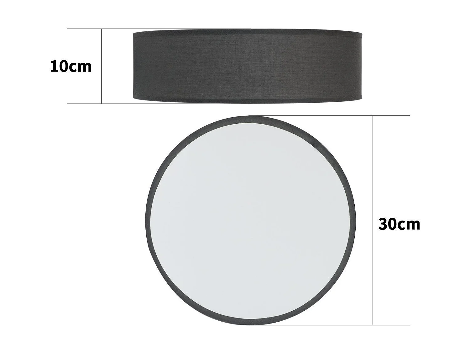 NETTLIFE lampa sufitowa 30CM E27 okrągła szara tkanina 1 żarówki nowoczesna lampa do sypialni maks. 40w do salonu kuchnia przedpokój