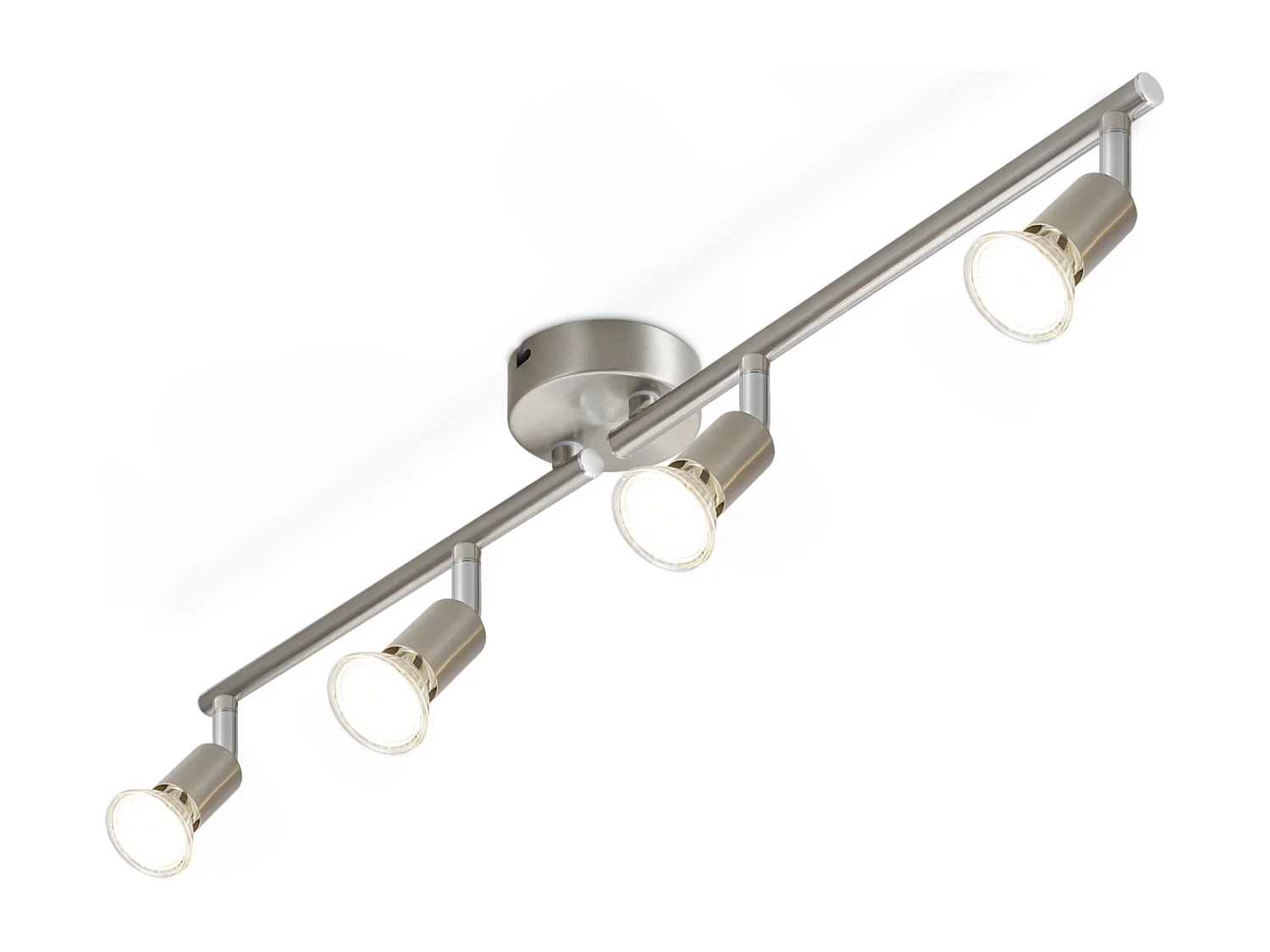 NETTLIFE 4 Spots de plafond salon moderne GU10 pivotant à 330° lampe rotative en acier inoxydable pour chambre intérieur (sans ampoule)