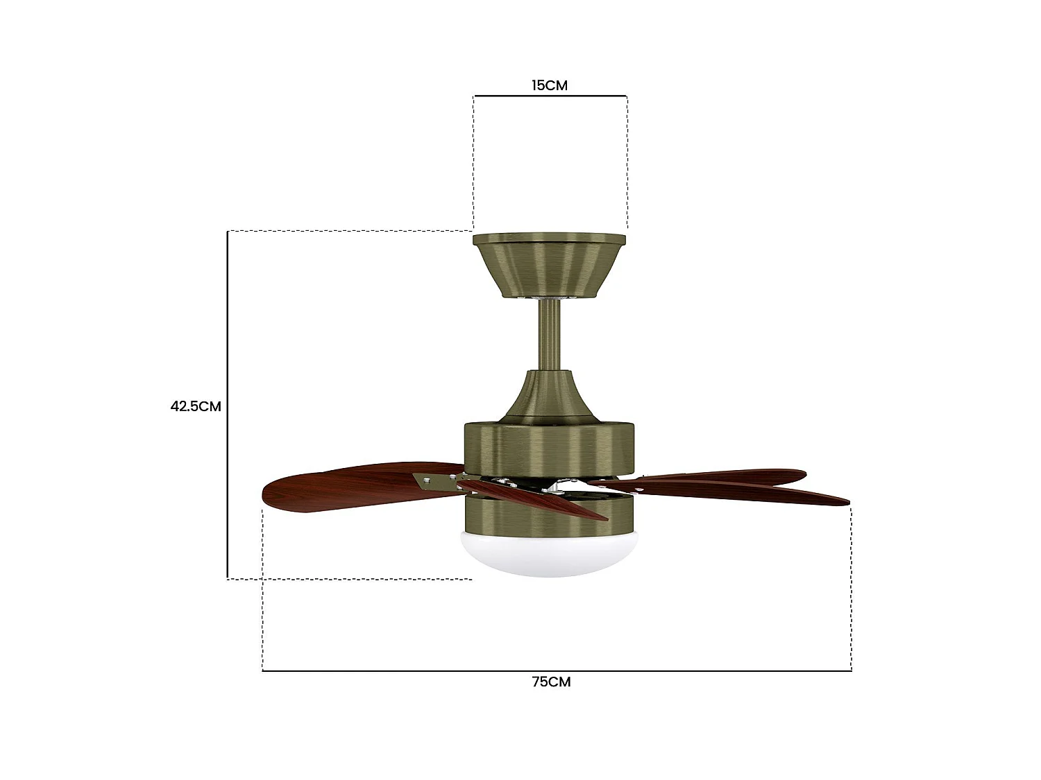 NETTLIFE Ventilateur de plafond marron avec éclairage, télécommande, silencieux, avec minuterie, 6 pales, pour chambre à coucher