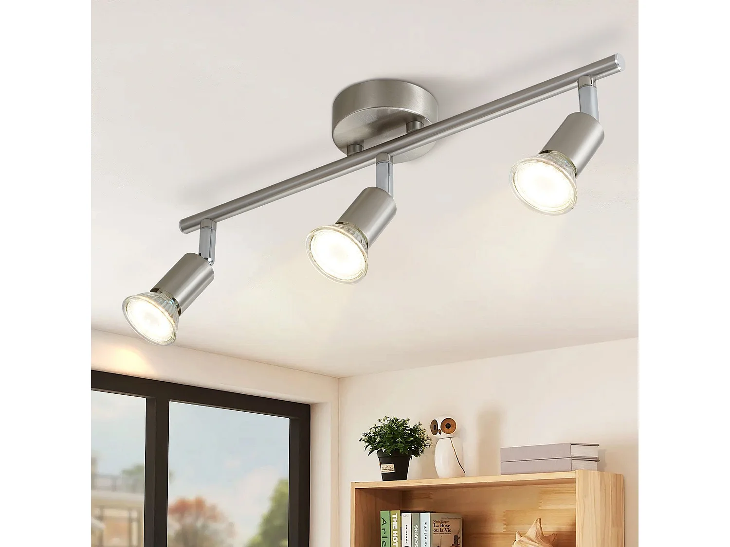 NETTLIFE 3er Modern Flur Deckenstrahler GU10 330° Drehbar Edelstahl Lampe für Wohnzimmer Schlafzimmer Küche (Ohne Leuchtmittel)