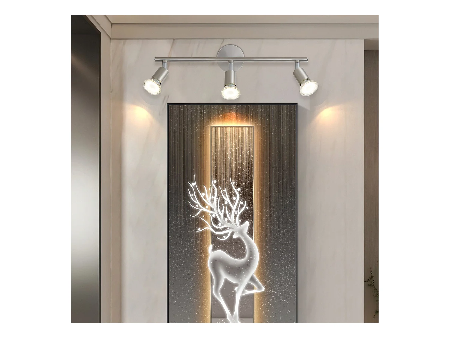 NETTLIFE 3er Modern Flur Deckenstrahler GU10 330° Drehbar Edelstahl Lampe für Wohnzimmer Schlafzimmer Küche (Ohne Leuchtmittel)