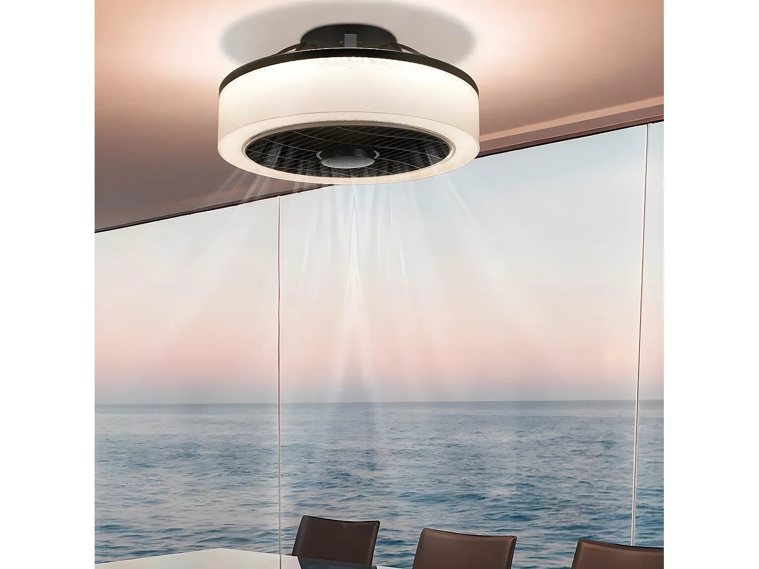 NETTLIFE Ventilateur de plafond LED avec éclairage - 39,5cm Moderne, grand & silencieux, télécommande, minuterie, 34W, 3000K-6000K dimmable