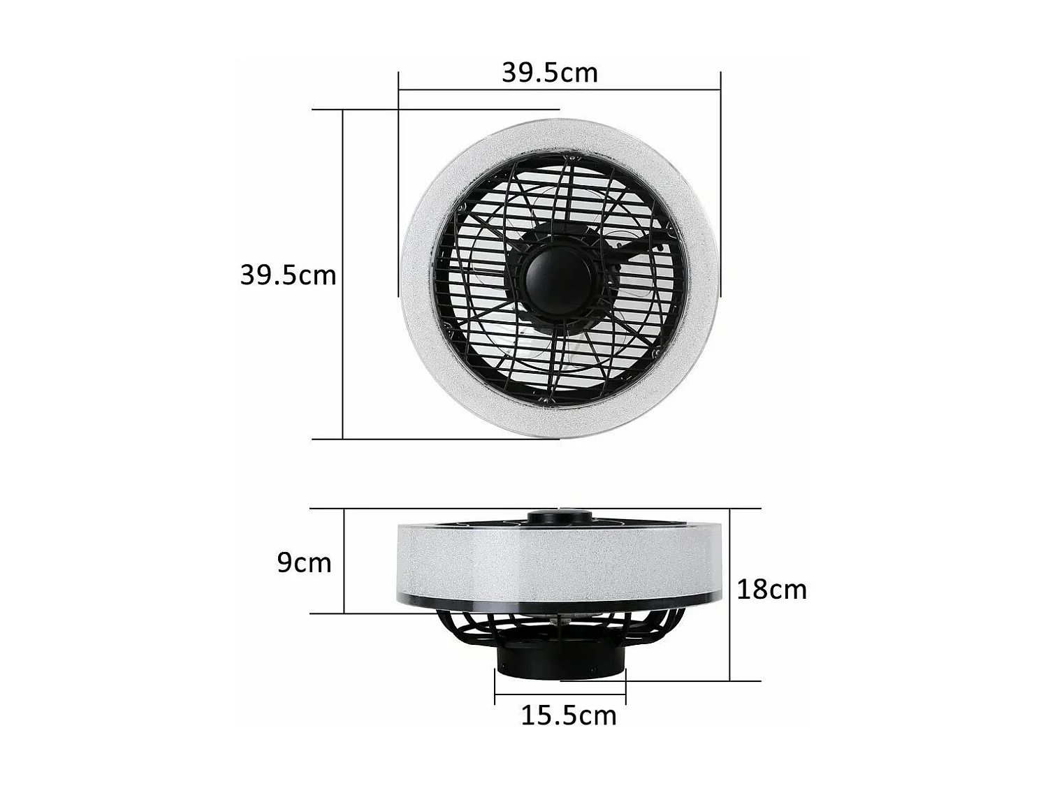 NETTLIFE Ventilateur de plafond LED avec éclairage - 39,5cm Moderne, grand & silencieux, télécommande, minuterie, 34W, 3000K-6000K dimmable