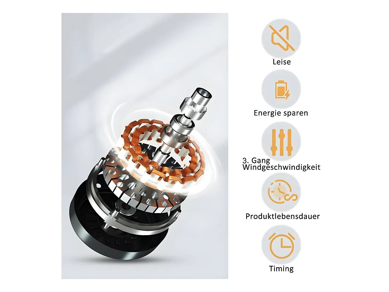 NETTLIFE LED-Deckenventilator mit Licht – 39,5 cm, modern, groß und leise, Fernbedienung, Timer, 34 W, 3000 K-6000 K dimmbar