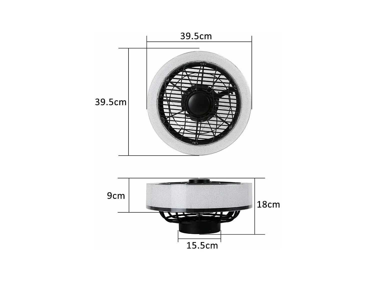 NETTLIFE LED-Deckenventilator mit Licht – 39,5 cm, modern, groß und leise, Fernbedienung, Timer, 34 W, 3000 K-6000 K dimmbar