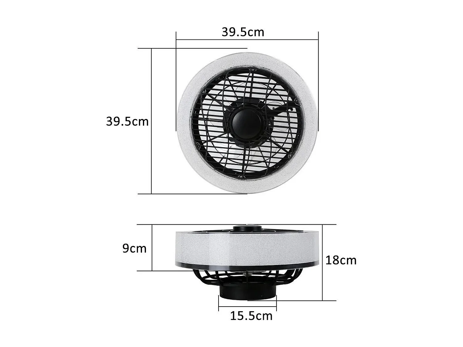 NETTLIFE LED-Deckenventilator mit Licht – 39,5 cm, modern, groß und leise, Fernbedienung, Timer, 34 W, 3000 K-6000 K dimmbar