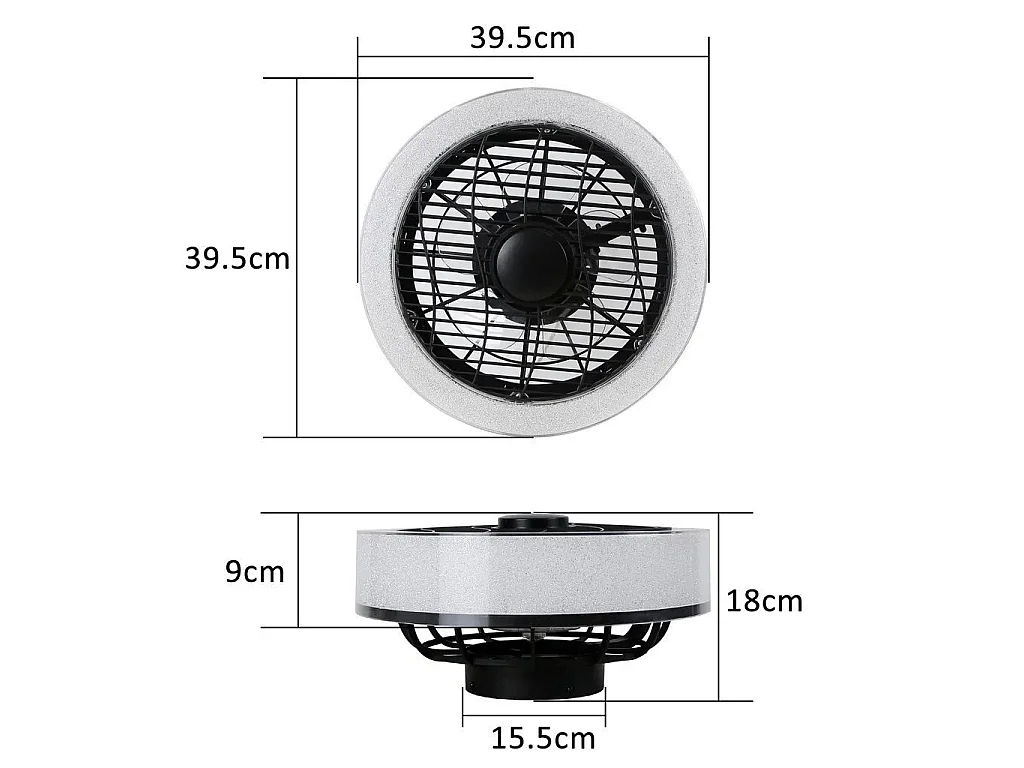 Ventilatore da soffitto a LED NETTLIFE con luce - 39,5 cm, moderno, grande e silenzioso, con telecomando, timer, 34 W, dimmerabile da 3000K a 6000K