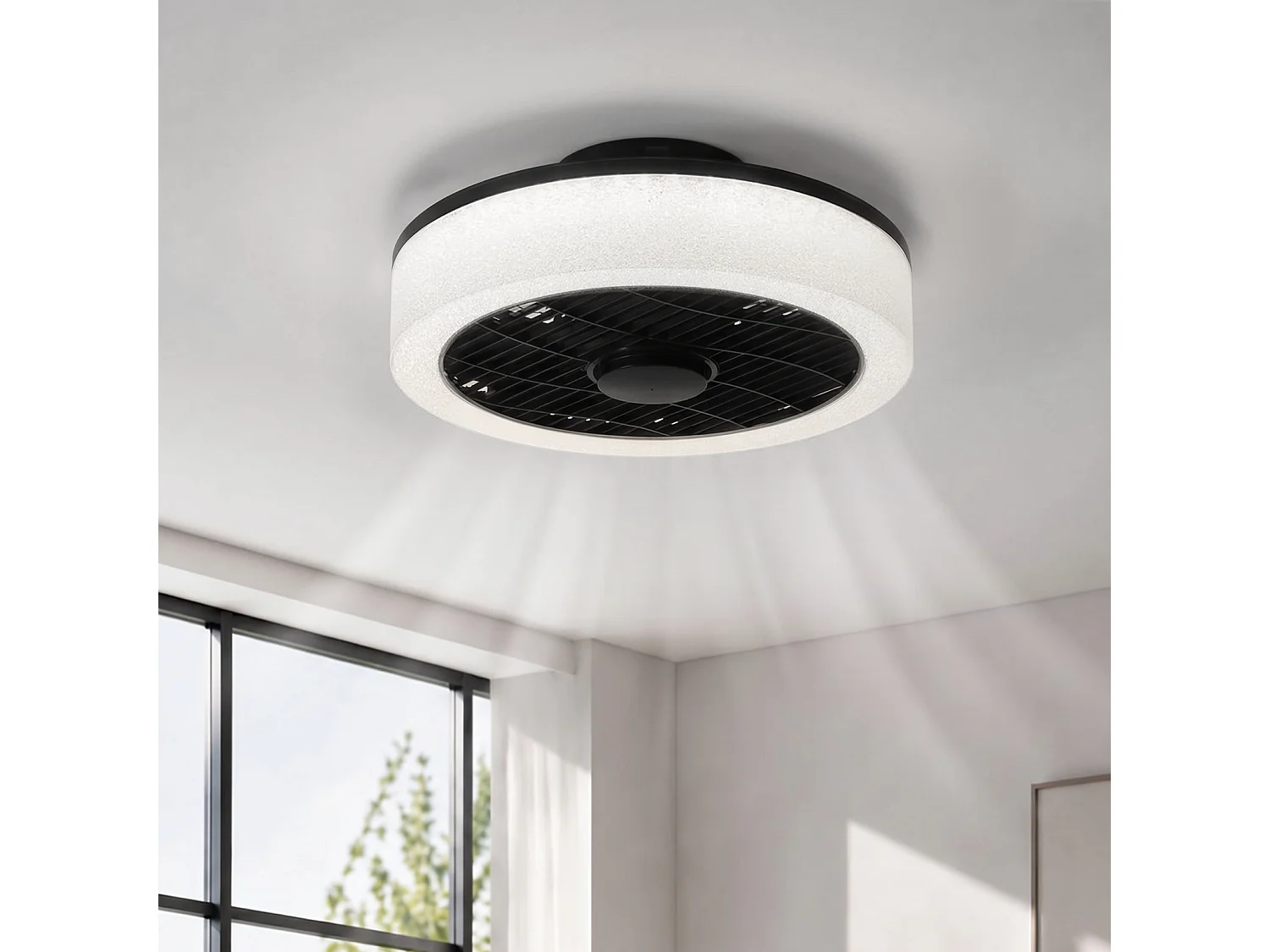 Ventilatore da soffitto a LED NETTLIFE con luce - 39,5 cm, moderno, grande e silenzioso, con telecomando, timer, 34 W, dimmerabile da 3000K a 6000K