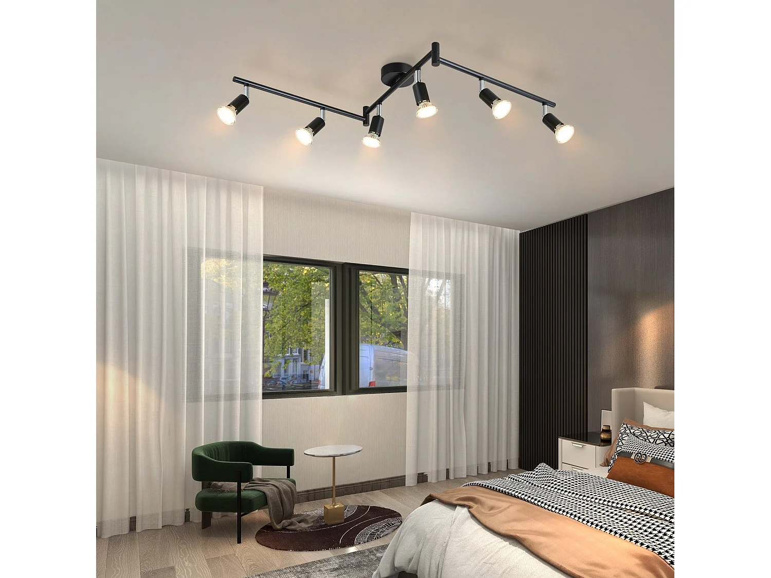 NETTLIFE 6er Deckenstrahler GU10 Metall, 330° drehbar, für Küche, Wohnzimmer, Schlafzimmer