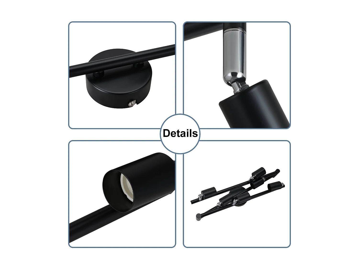 NETTLIFE 6er Deckenstrahler GU10 Metall, 330° drehbar, für Küche, Wohnzimmer, Schlafzimmer