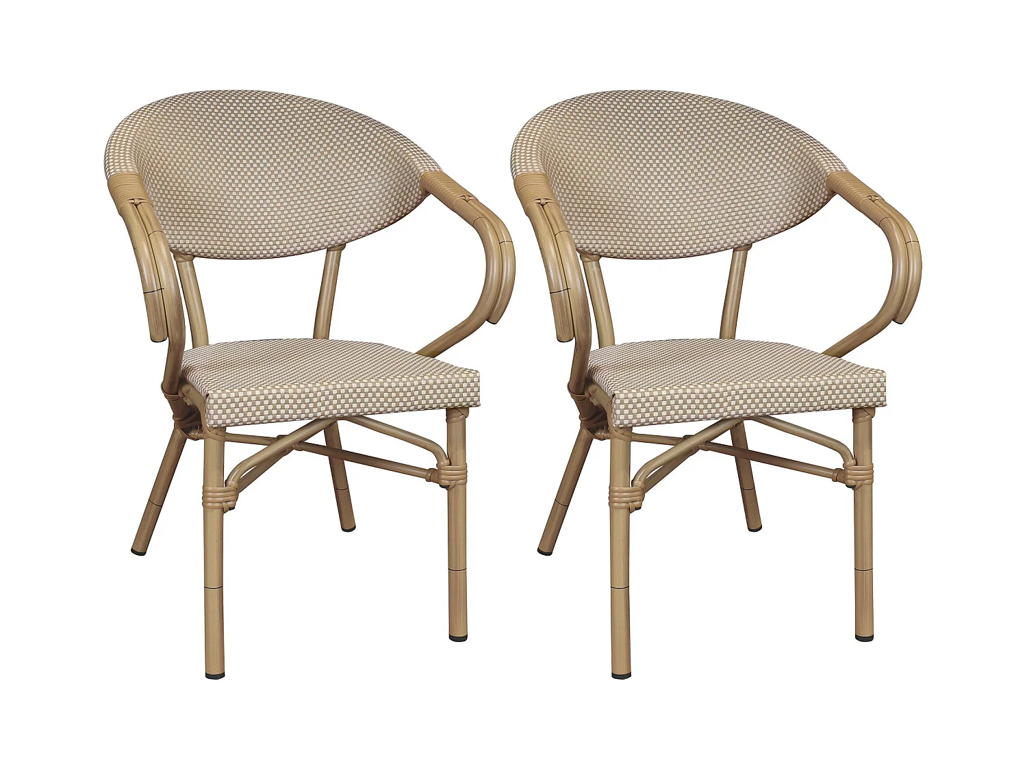 Now's Home - Lot De 2 Fauteuils De Table Exterieur En Textilene Beige