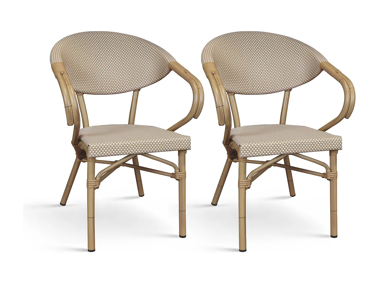 Now's Home - Lot De 2 Fauteuils De Terrasse Beige Avec Structure En Aluminium Amalfi