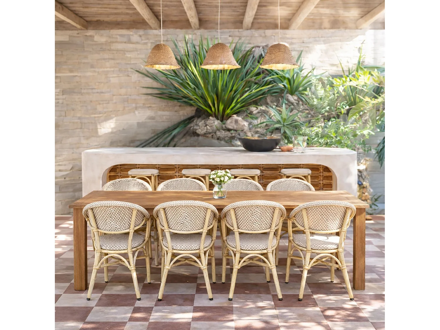 Now's Home - Lot De 2 Fauteuils De Terrasse Beige Avec Structure En Aluminium Amalfi