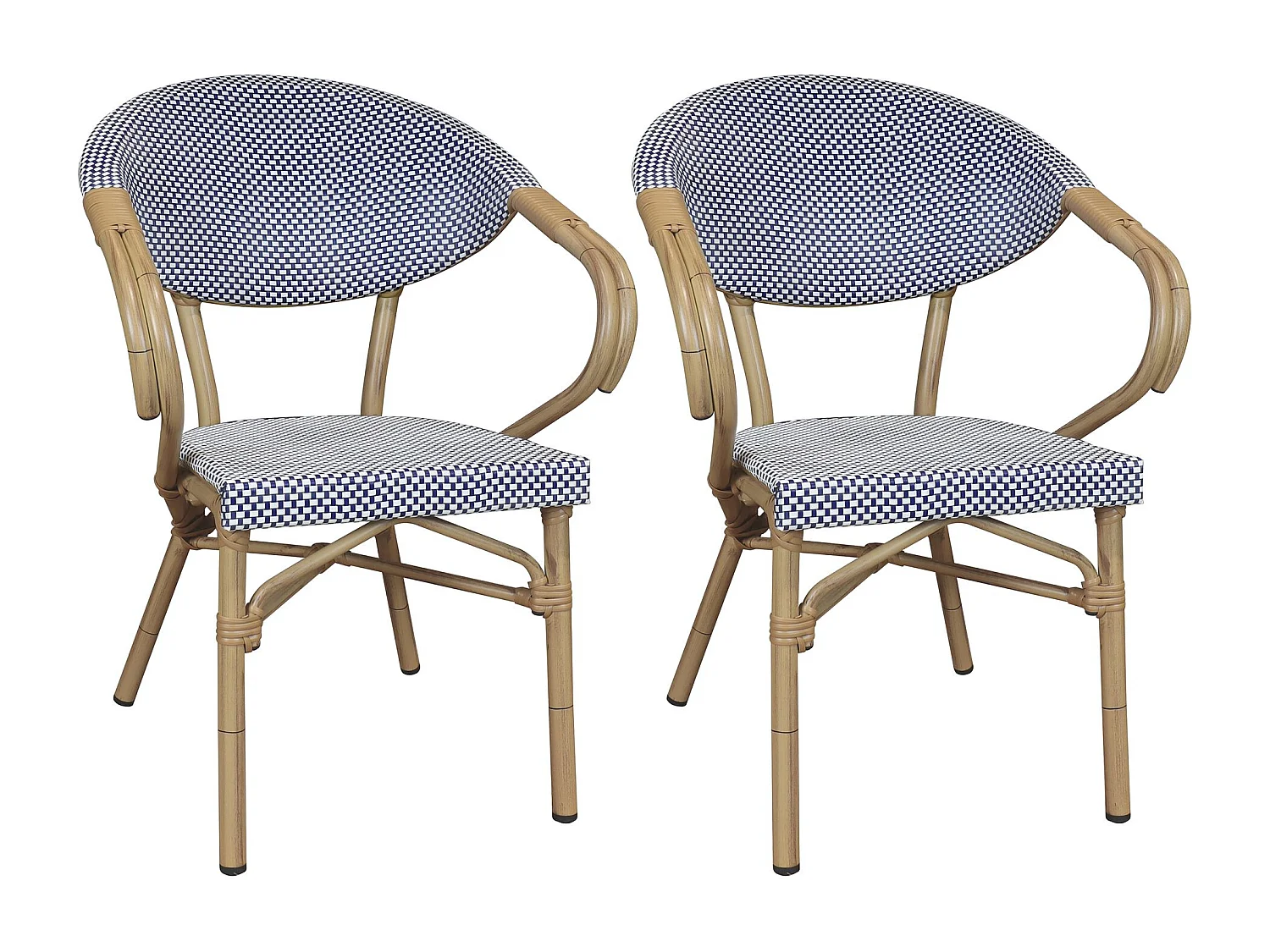 Now's Home - Lot De 2 Fauteuils De Table Exterieur En Textilene Bleu