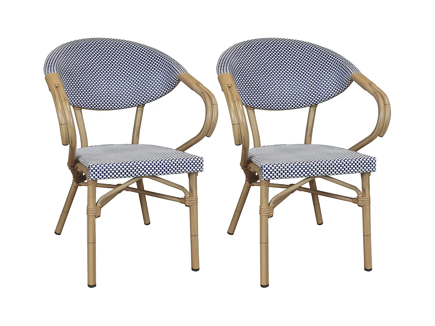 Now's Home - Lot De 2 Fauteuils De Table Exterieur En Textilene Bleu