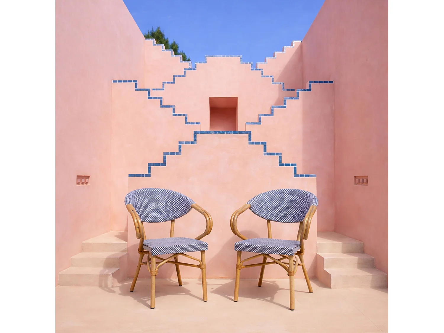 Now's Home - Lot De 2 Fauteuils De Terrasse Bleu Avec Structure En Aluminium Amalfi