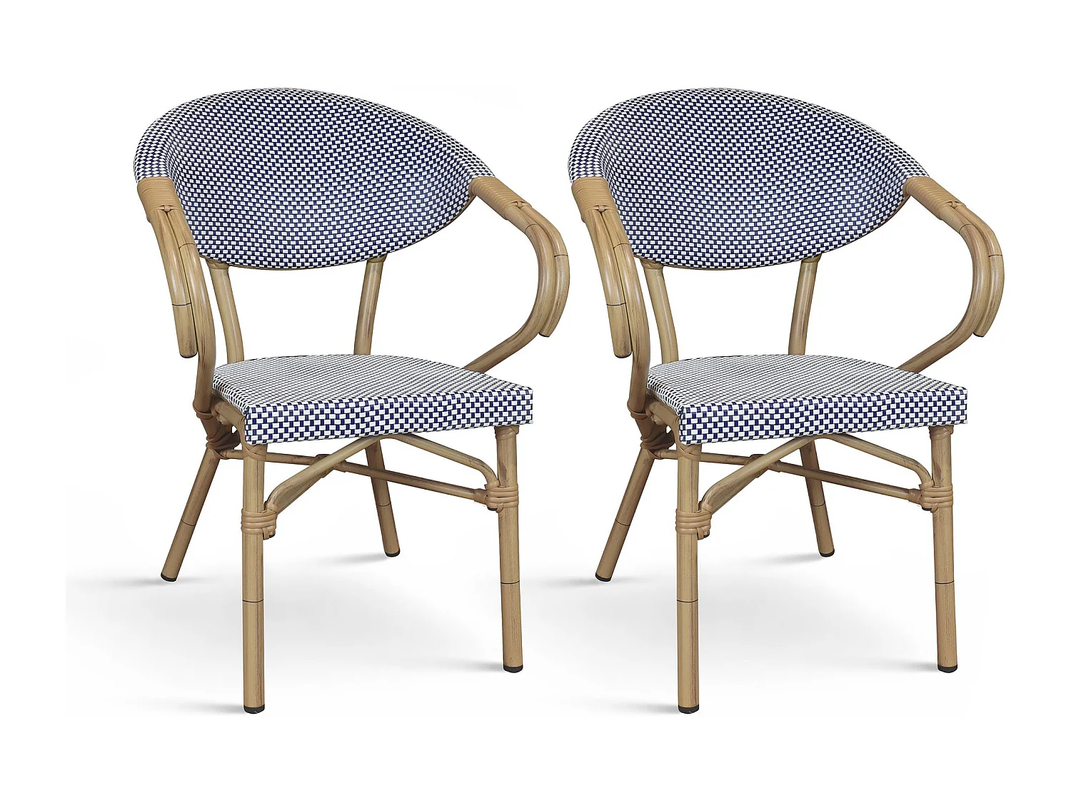 Now's Home - Lot De 2 Fauteuils De Terrasse Bleu Avec Structure En Aluminium Amalfi