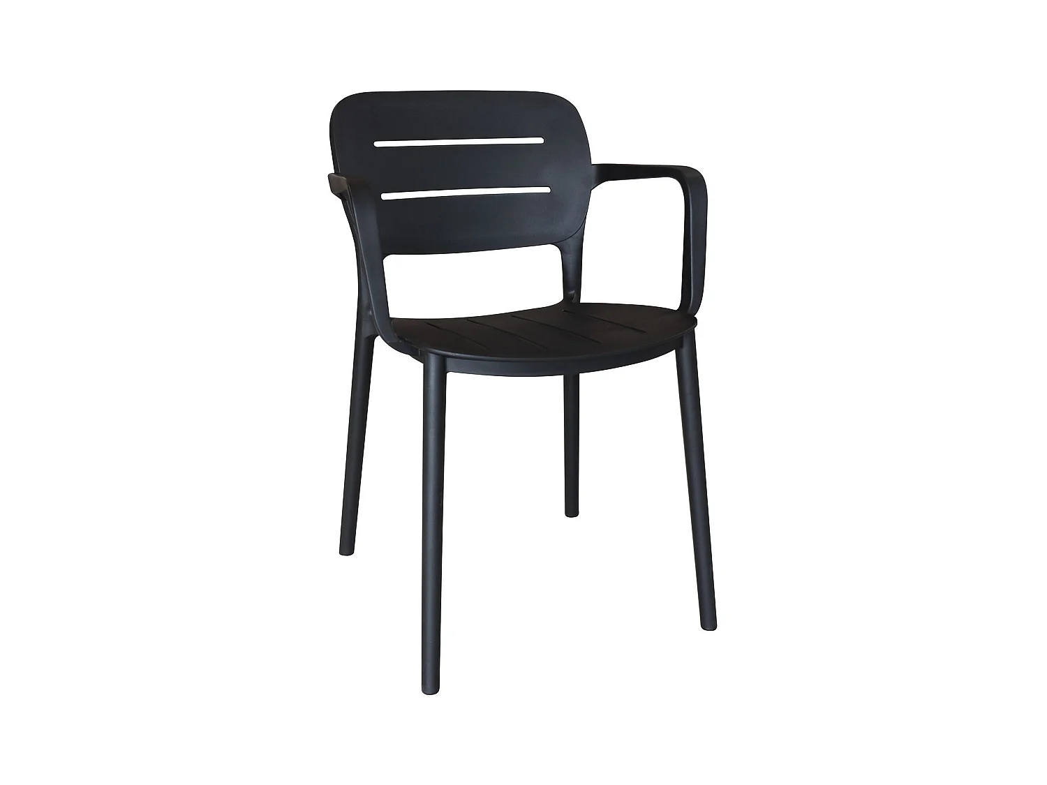 Now's Home - Lot De 4 Fauteuils De Table Noir Exterieur En Polypropylene