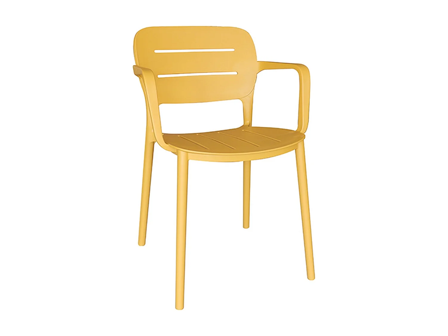 Now's Home - Lot De 4 Fauteuils De Table  Jaune En Polypropylene