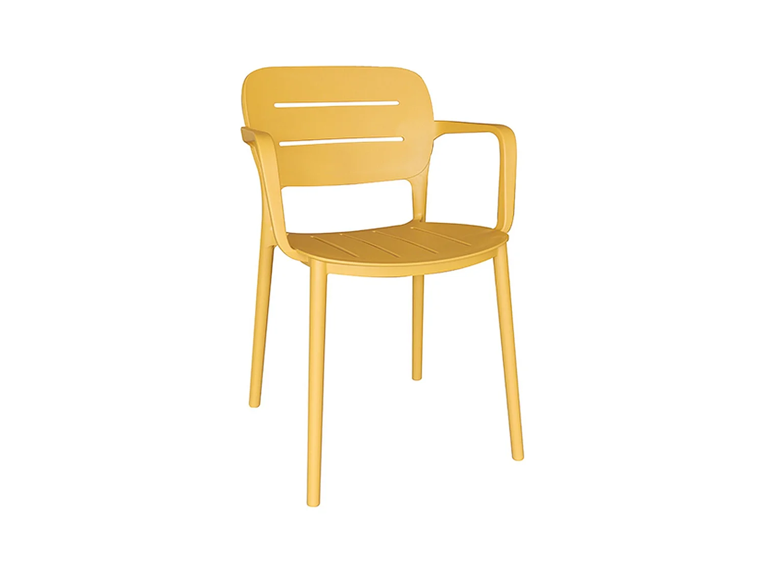 Now's Home - Lot De 4 Fauteuils De Table  Jaune En Polypropylene