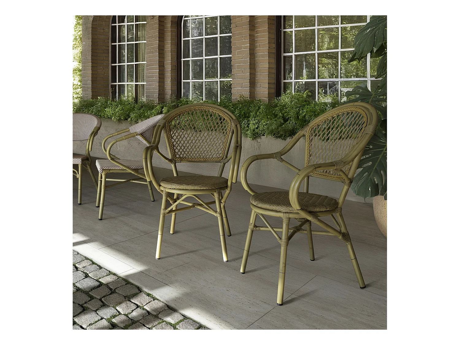 Now's Home - Lot De 2 Fauteuils De Table Exterieur En Rotin Synthetique