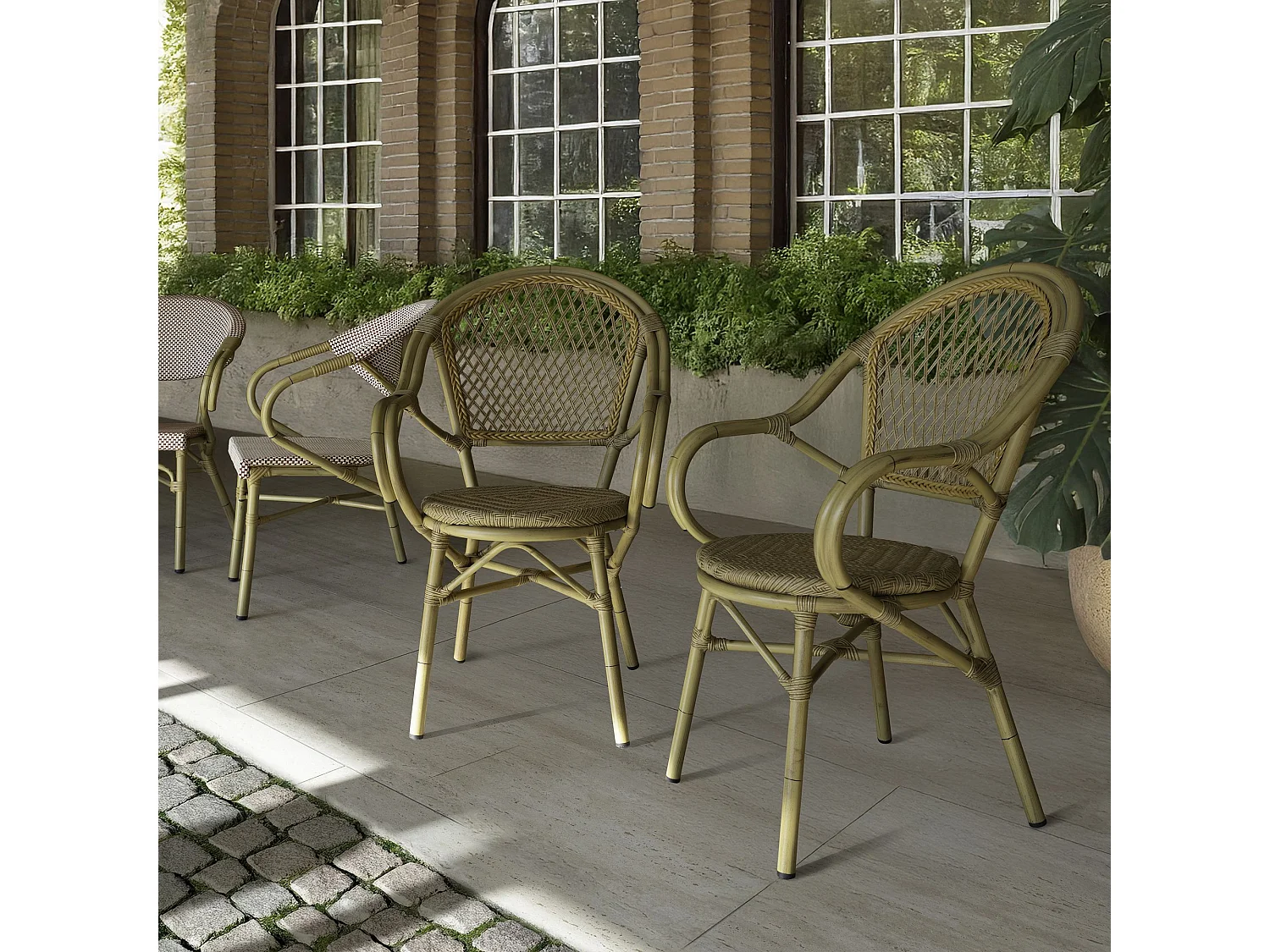 Now's Home - Lot De 2 Fauteuils De Table Exterieur En Rotin Synthetique