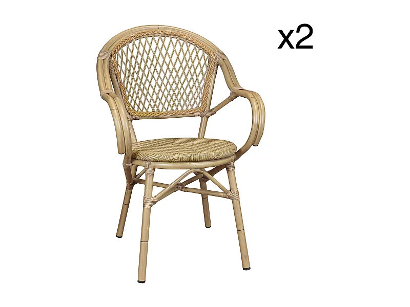 Now's Home - Lot De 2 Fauteuils De Table Exterieur En Rotin Synthetique