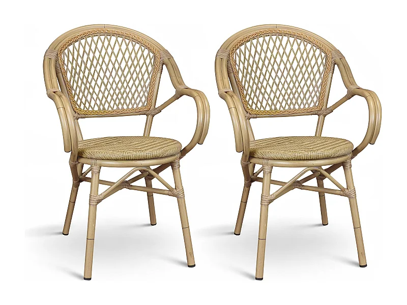 Now's Home - Lot De 2 Fauteuils De Terrasse En Rotin Synthetique Capri