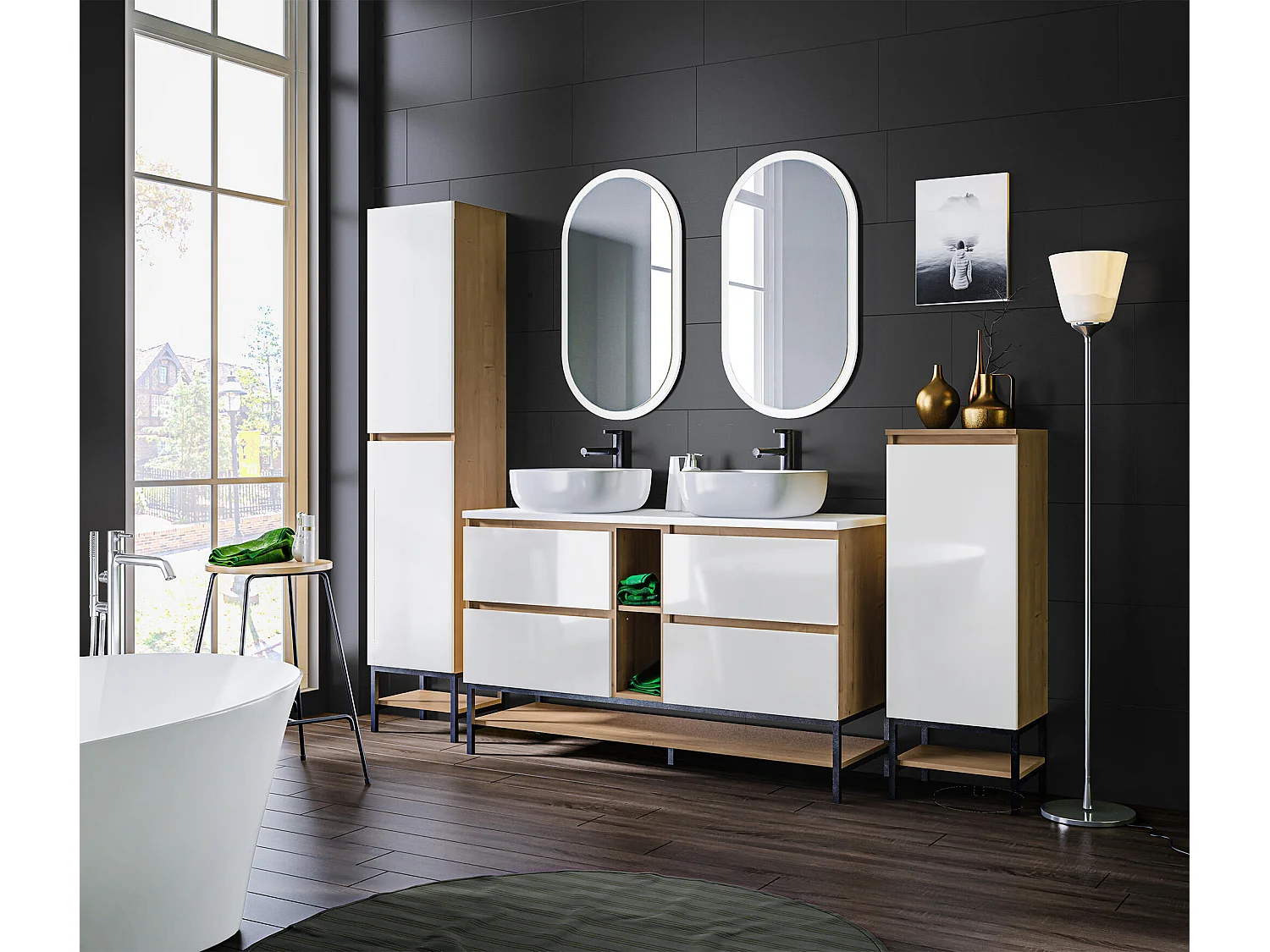 Kast Onder Wastafels MONAKO CUW60 2D 60x46x57 Wit